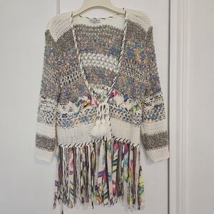 Adore Multicolor Knit Cardigan with Tassels